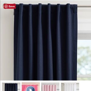 PB Kids- navy blue Quincy blackout panel 44x84